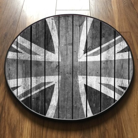 Wood grunge greyscale Union Jack