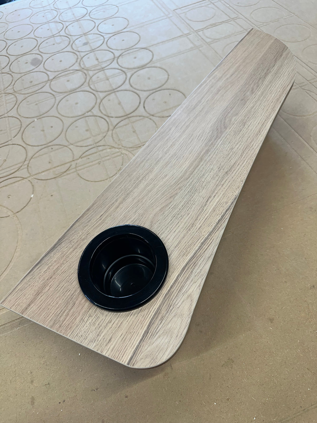 Pilote A class armrest flap with cup holder, in the workshop