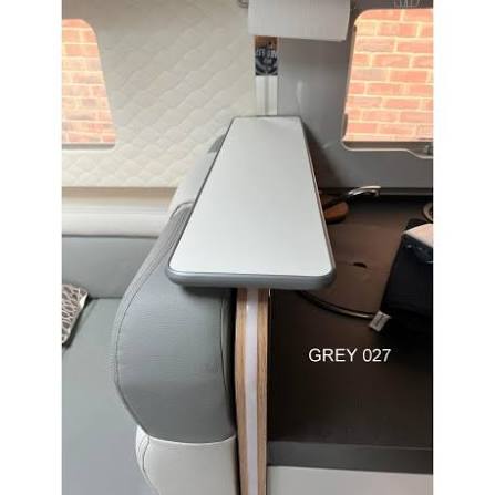 15mm Light Grey shelf fitted over the seat divider in a motorhome